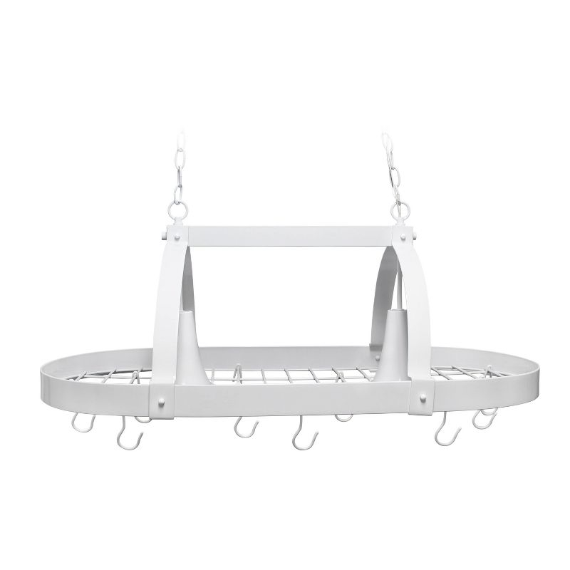 Elegant Designs 2-Light Kitchen Pot Rack with Downlights White
