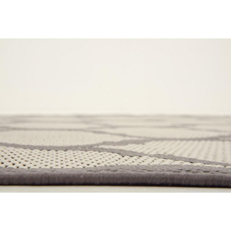Unique Loom 6' 1 x 6' 1 Square Gray Outdoor Trellis Moroccan Area Rug
