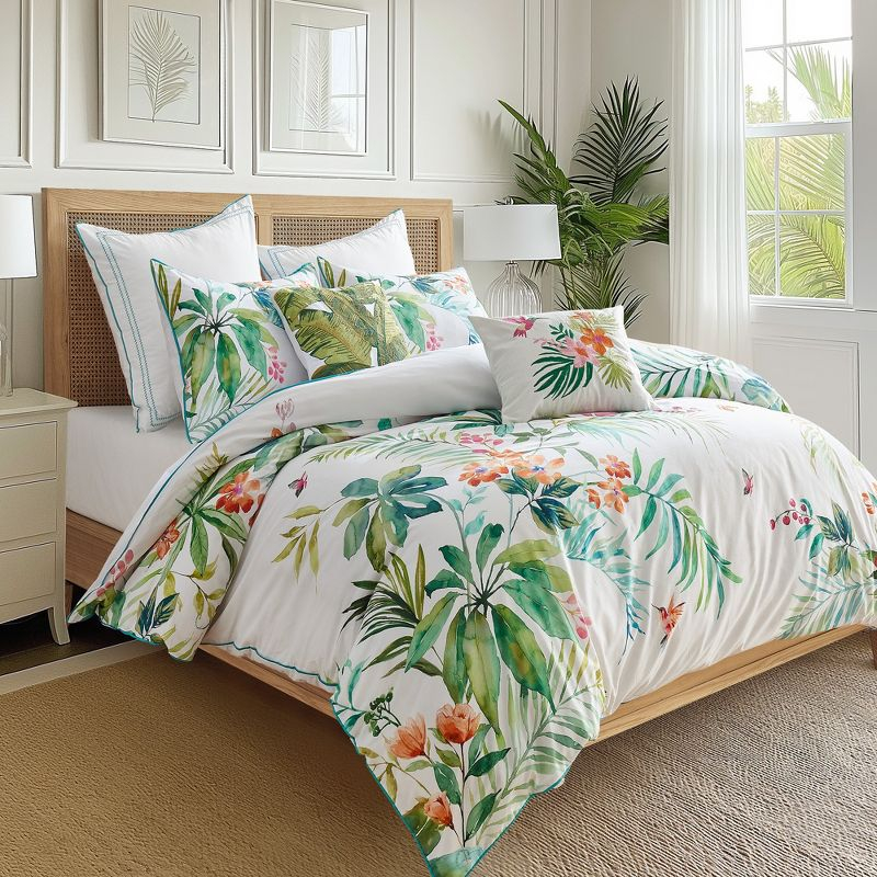 Hummingbird Grove Cream  Euro Sham set of 2 - Levtex Home