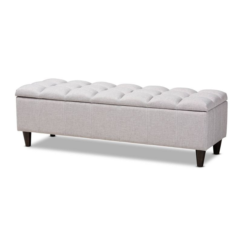 Brette Finished Wood Storage Bench Ottoman Grayish Beige - Baxton Studio: Mid-Century Modern, Bedroom & Entryway