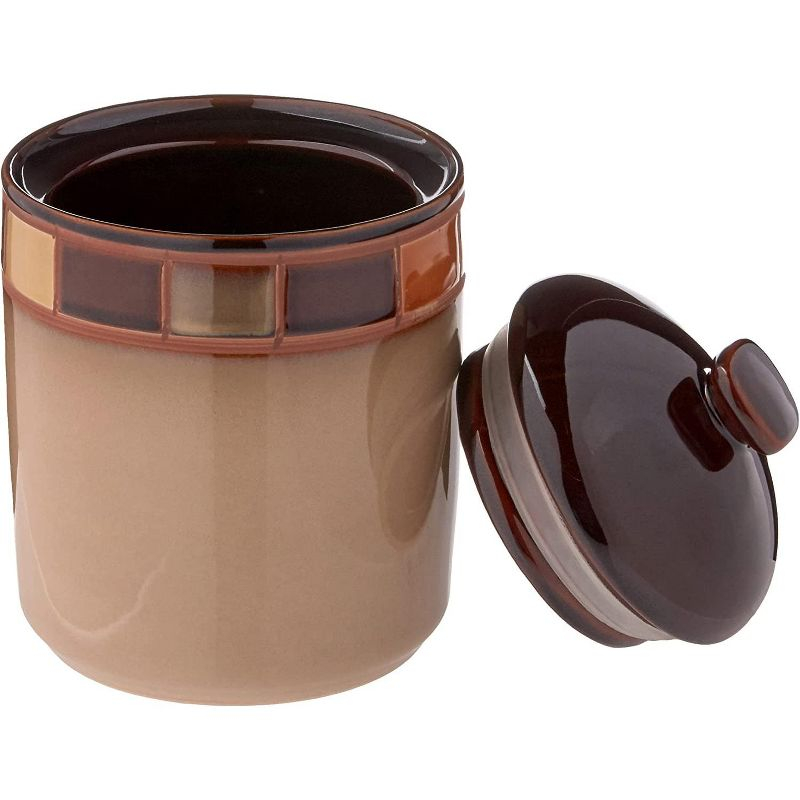 Gibson Elite Casa Estebana Reactive Glaze Stoneware Dinnerware, 3-Piece Canister Set, Beige/Brown