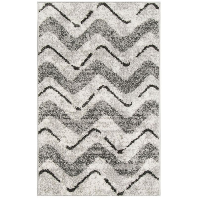Adirondack ADR121 Power Loomed Accent Rug - Silver/Charcoal - 2'6"x4' - Safavieh.