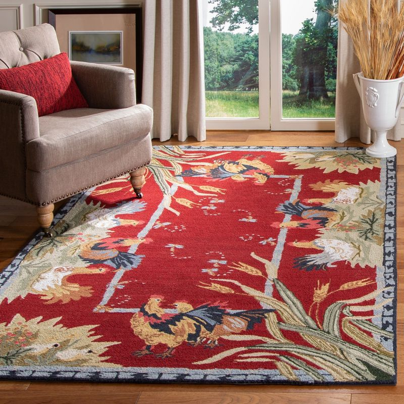 Chelsea HK56 Handmade Area Rug - 5'3"x8'3" - Burgundy - Safavieh