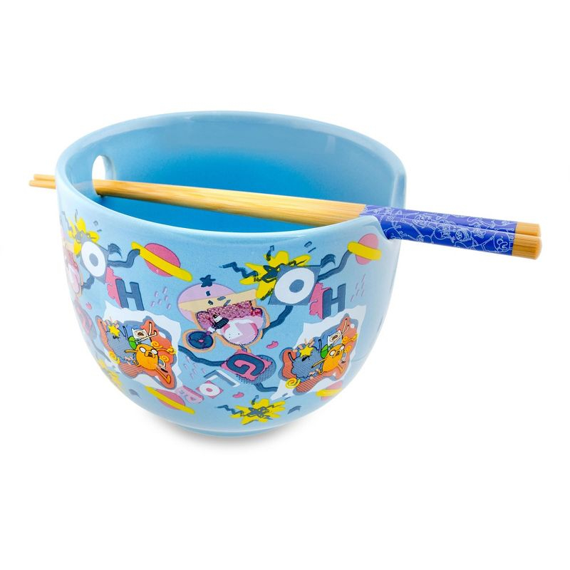 Silver Buffalo Adventure Time Toss Print 20-Ounce Ramen Bowl and Chopstick Set