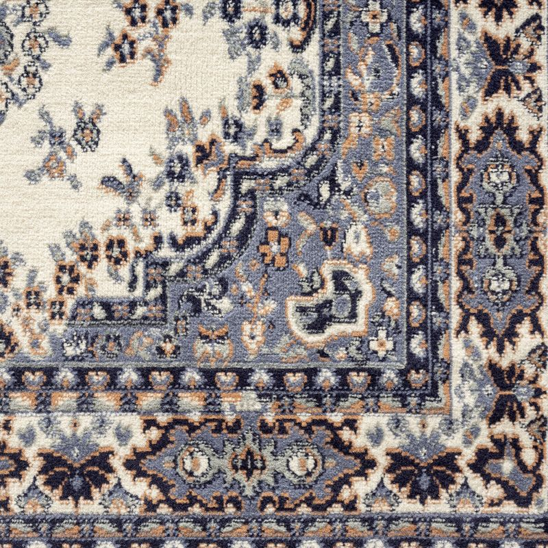 Home Dynamix Ariana Ksara Traditional Medallion Border Area Rug, Ivory/Blue, 3-Piece Set