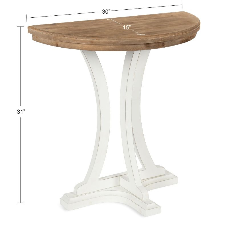 Kate and Laurel Linsley Half Circle Wood Console Table, 30x15x31, Rustic Brown