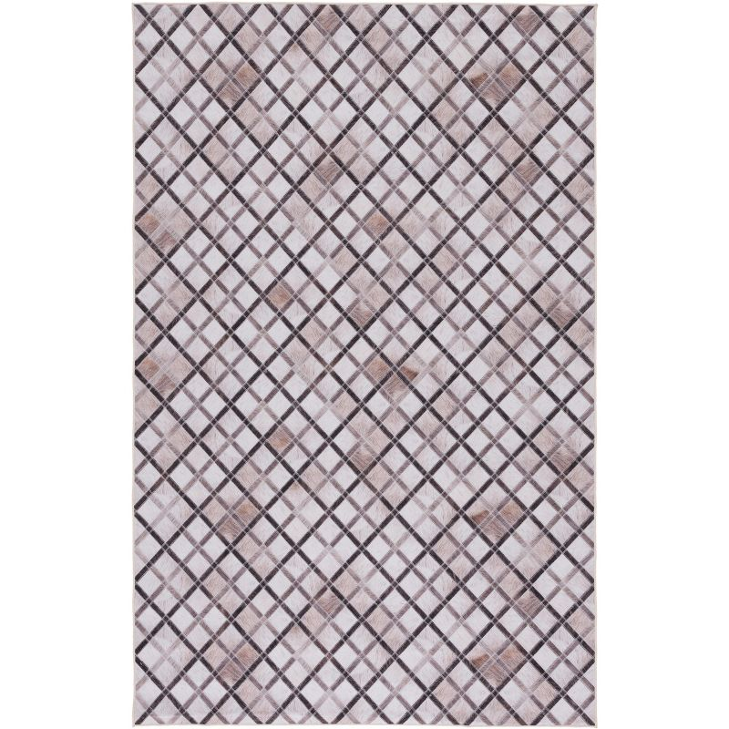 Faux Hide FAH545 Power Loomed Machine Washable Area Rug - Beige/Brown - 6'x9' - Safavieh.