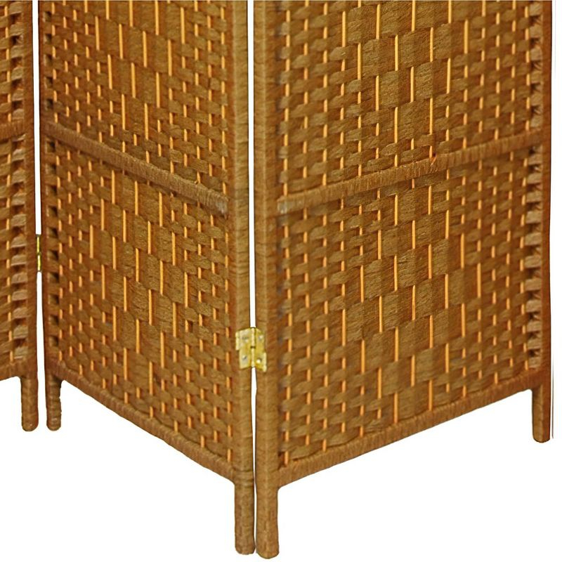 7 ft. Tall Diamond Weave Room Divider - Light Beige (6 Panels)