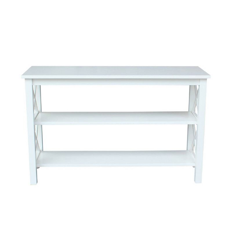 Hampton Console Table White - International Concepts: Hardwood Entryway Table with Fixed Shelves