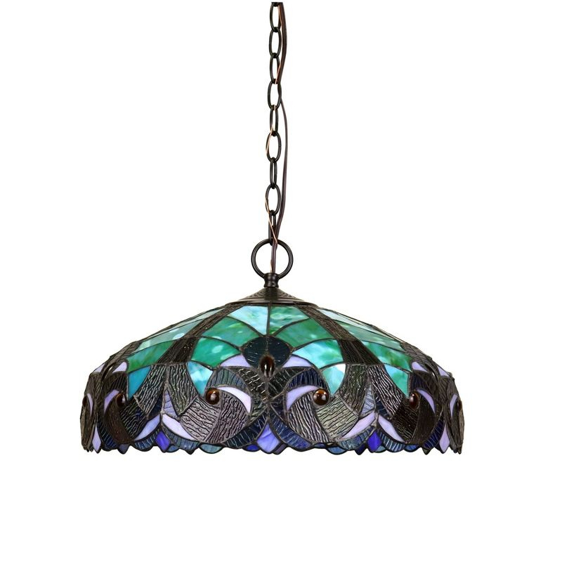 Chloe Lighting Liaison Tiffany-Style 2 Light Victorian Ceiling Pendent 18`` Shade