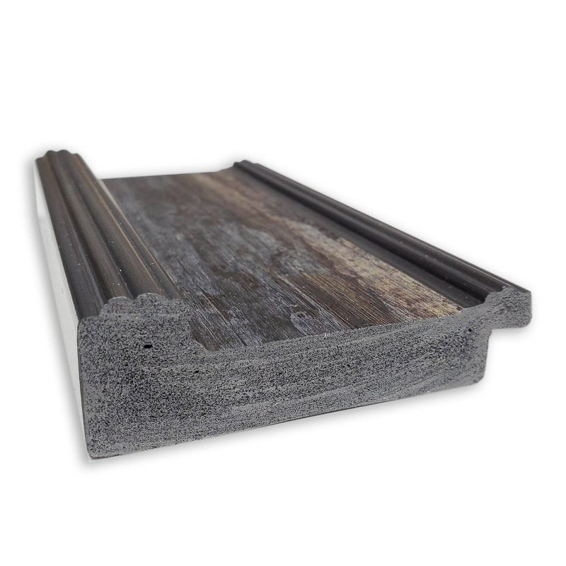 34" x 28" Non-Beveled Rail Rustic Char Wall Mirror - Amanti Art: Rectangle, Polystyrene Frame, Wall Mounted