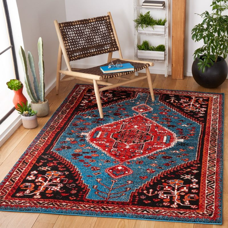 Vintage Hamadan VTH201 Power Loomed Area Rug - Turquoise/Red - 5'3"x7'6" - Safavieh.