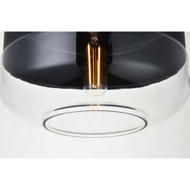 Elegant Lighting Ashwell 1 Light Black Pendant With Clear Glass