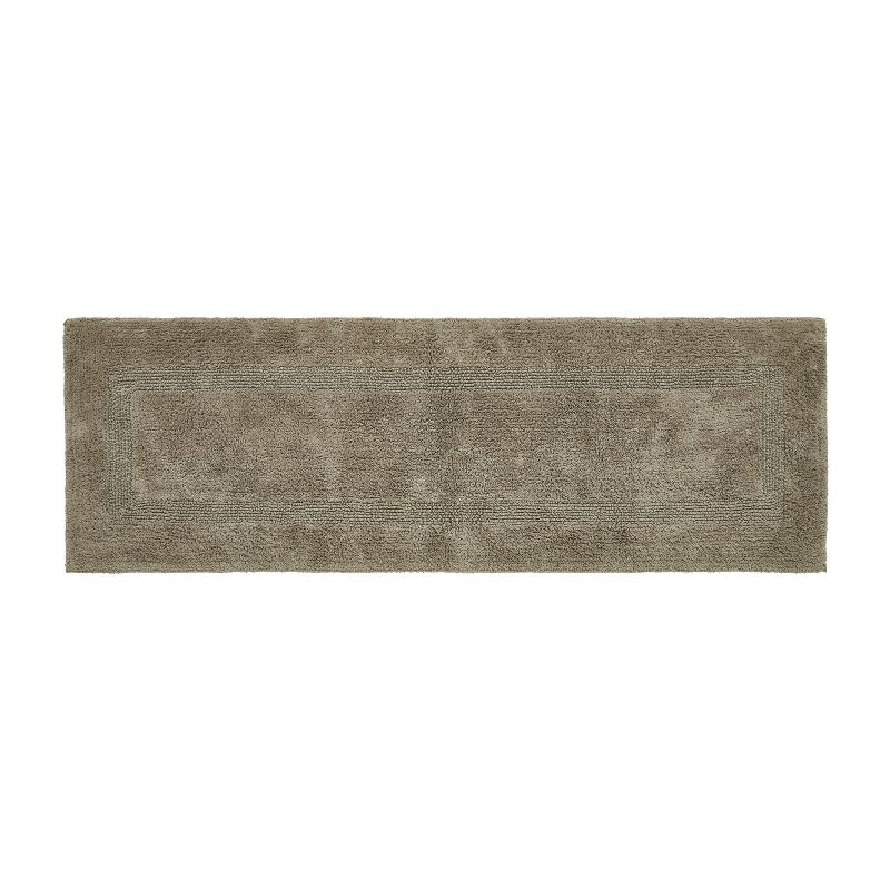 Better Trends Lux 100% Cotton Tufted Solid Reversible Bath Rug 20" x 60" Runner - Beige