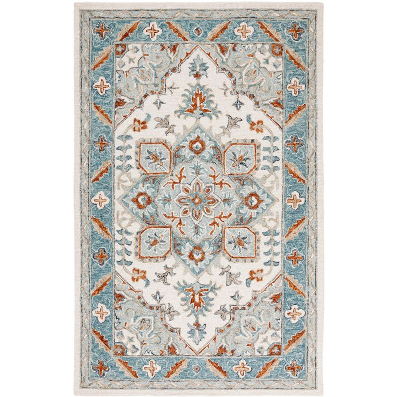 Metro MET352 Hand Tufted Indoor Area Rug - Ivory/Blue - 5'x8' - Safavieh