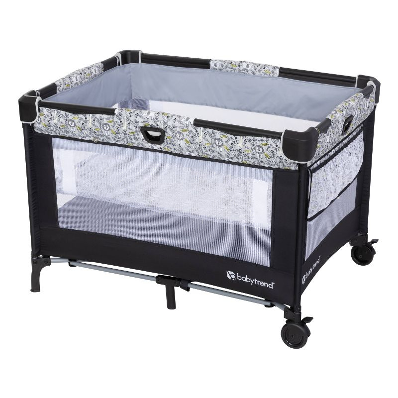 Baby Trend Nursery Den Playard with Snooze Pod and Flip Over Changer - Hidden Jungle Trio