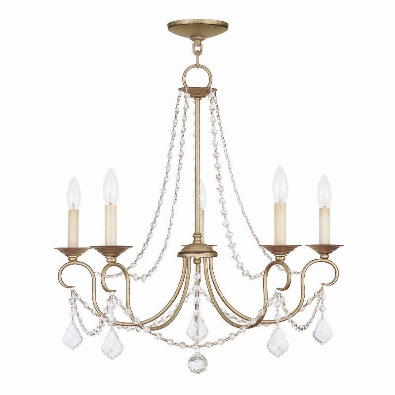 Livex Lighting Pennington 5 - Light Chandelier in  Antique Silver Leaf