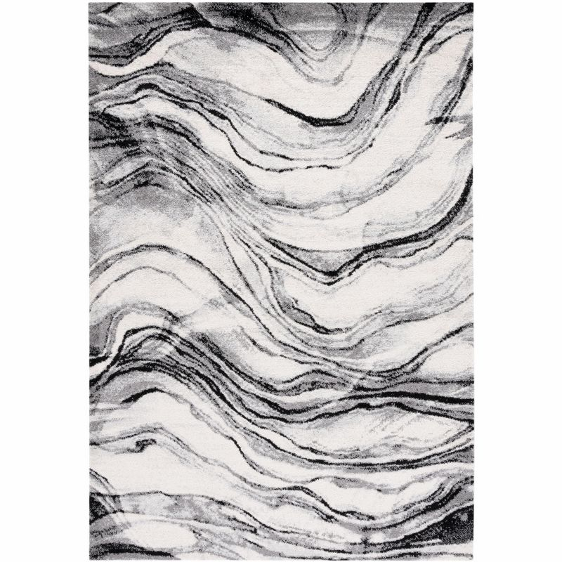 Tulum TUL275 Power Loomed Area Rug - Ivory/Black - 8'x10' - Safavieh.