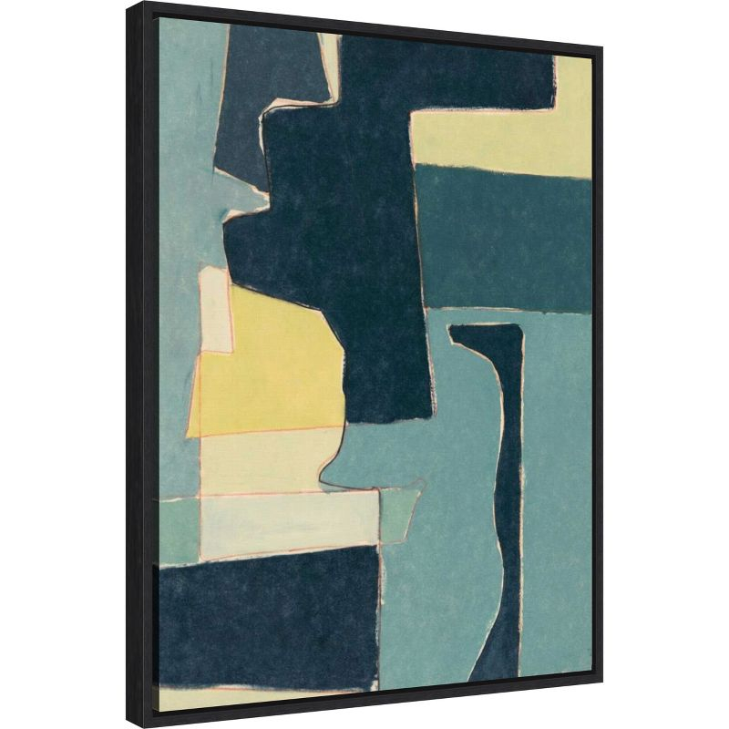 Amanti Art Blue Note II by Rob Delamater Canvas Wall Art Print Framed 18 x 24-in.