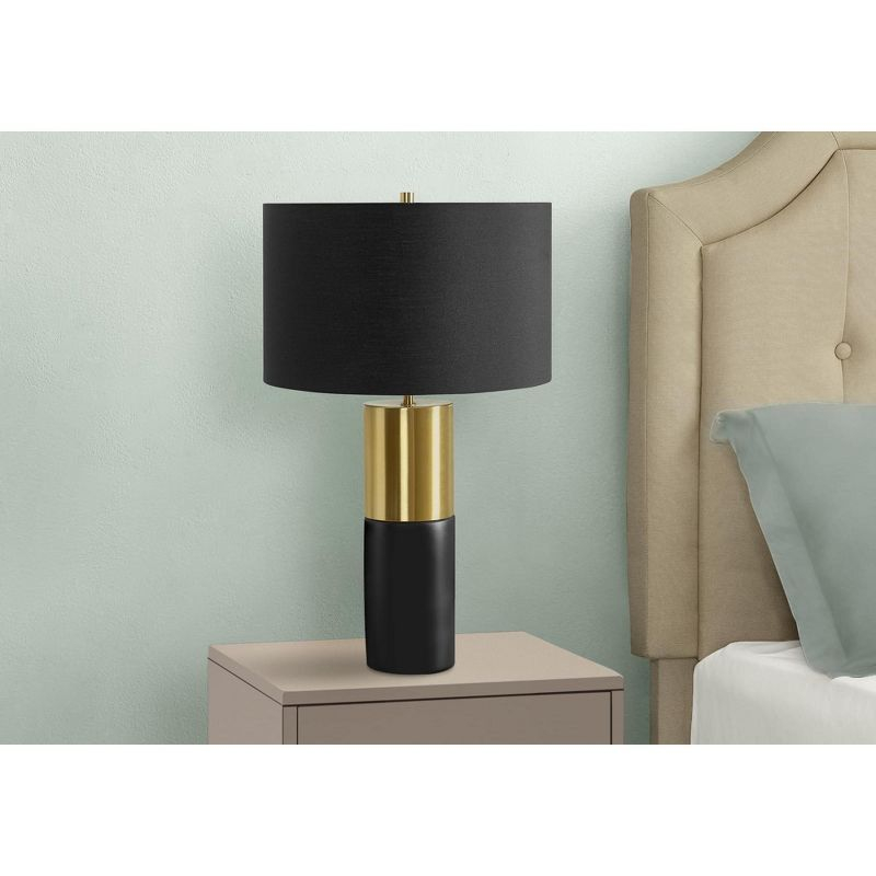 Monarch Specialties Lighting 25inchH Table Lamp Black Concrete Black Shade Contemporary