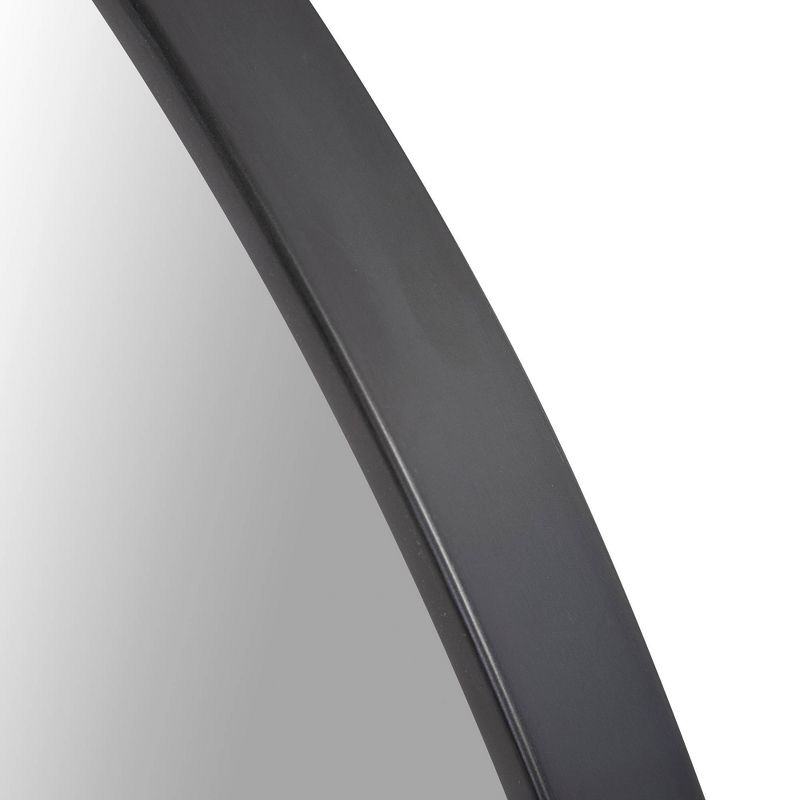 Howard Elliott 30" Round Stainless Steel Framed Vanity Mirror Brushed Black