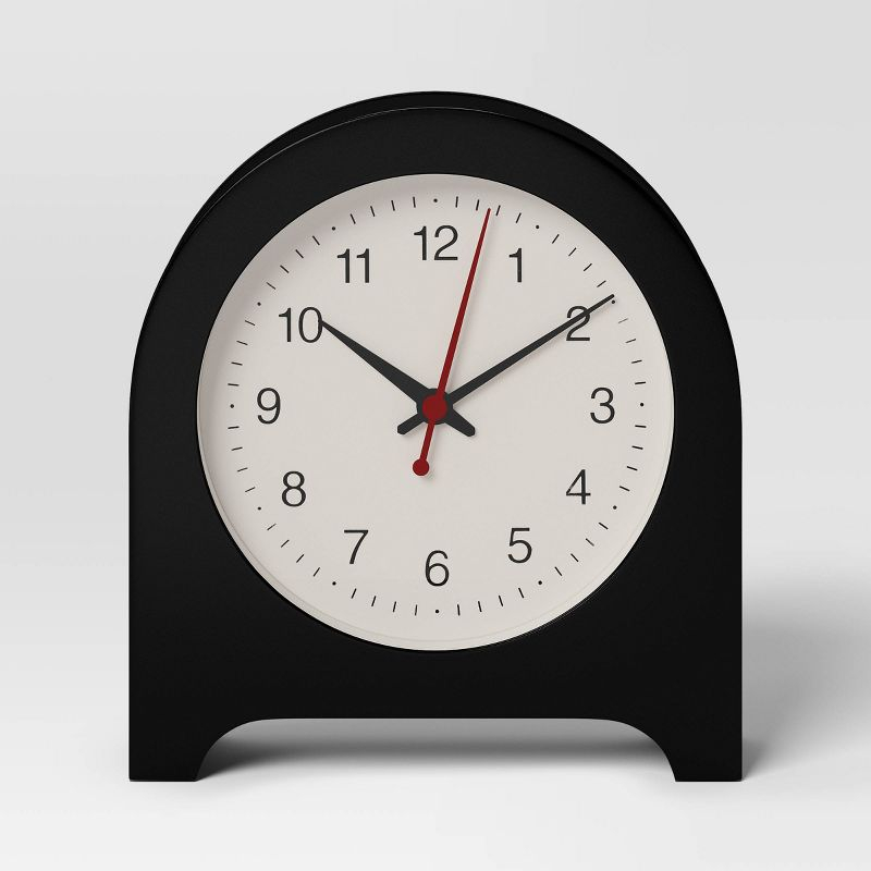6" Arch Table Clock Black - Room Essentials™