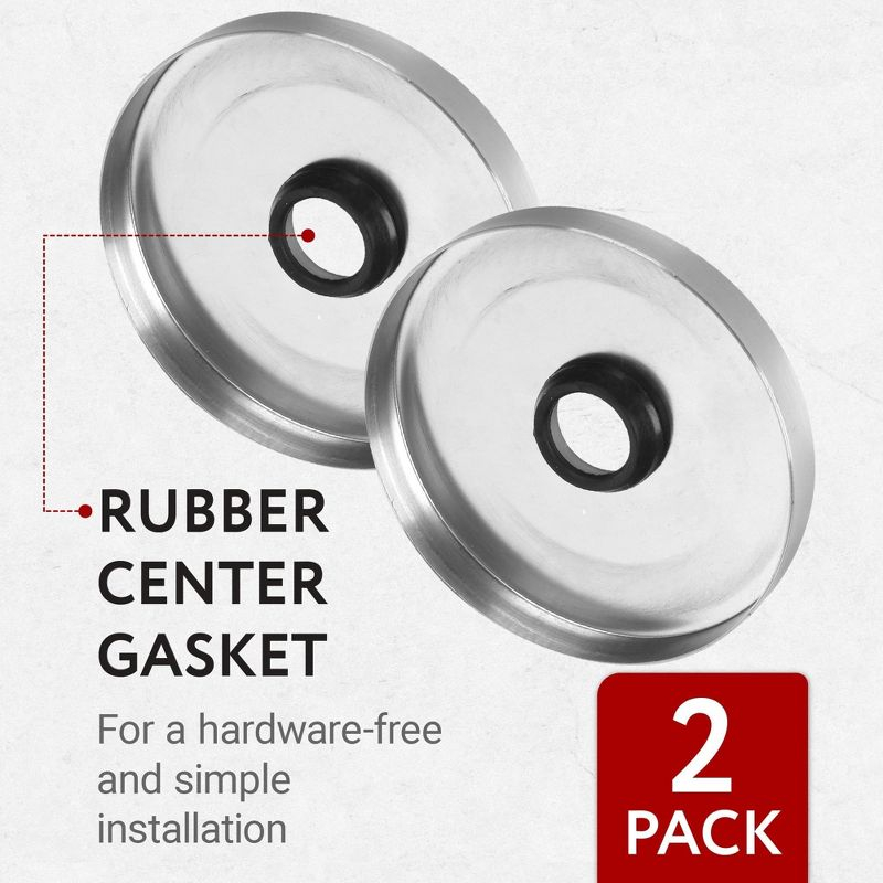 Impresa 2 Pack Brushed Nickel Showerhead Escutcheon Plate Set - Extra Large 4" Shower Arm Flange to Cover up Miss Cuts