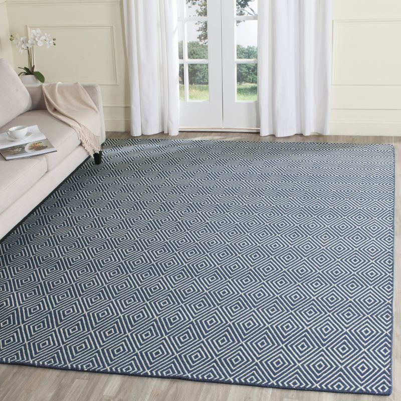 Wilton WIL715 Hand Hooked Indoor Area Rug - Navy/Ivory - 8'x10' - Safavieh