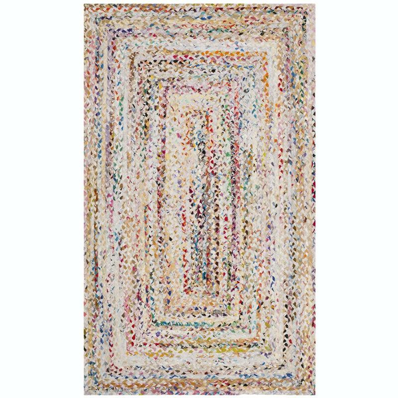 Braided BRD210 Hand Woven Accent Rug - Ivory/Multi - 3'x5' - Safavieh.