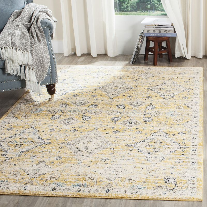 Evoke EVK224 Power Loomed Area Rug - Gold/Ivory - 4'x6' - Safavieh.