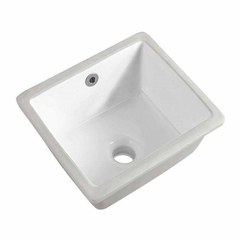 Fine Fixtures Undermount Vessel Bathroom Sink - 13" x 11" - White