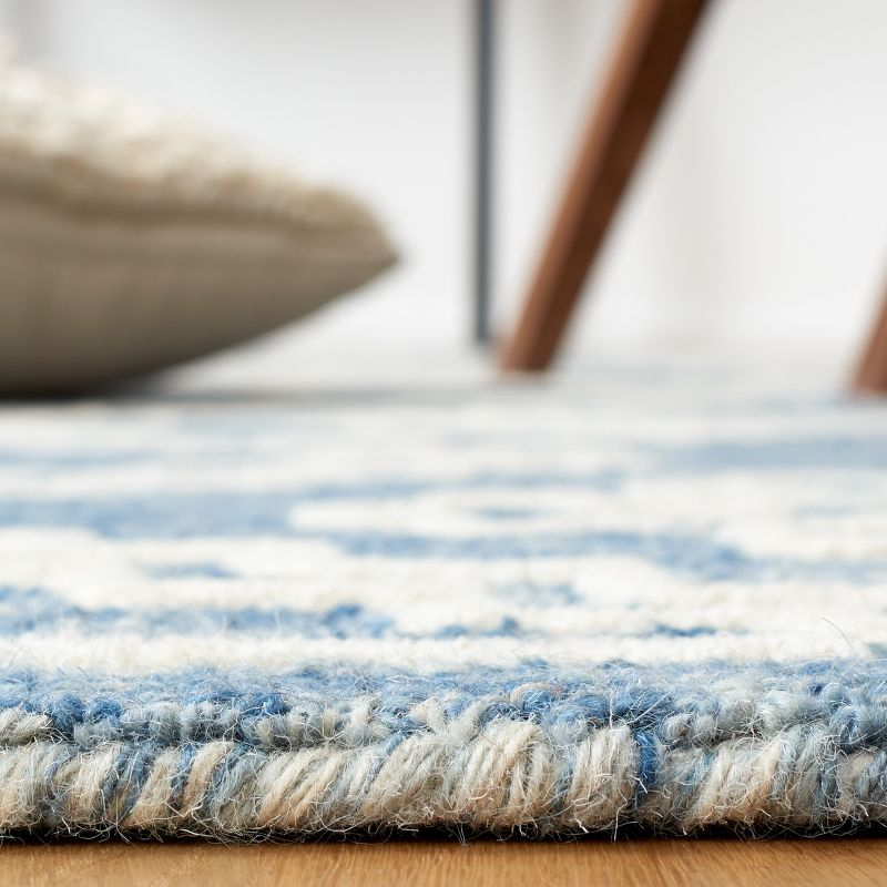 Abstract ABT852 Handmade Indoor Area Rug - Blue/Ivory - 5'x8' - Safavieh