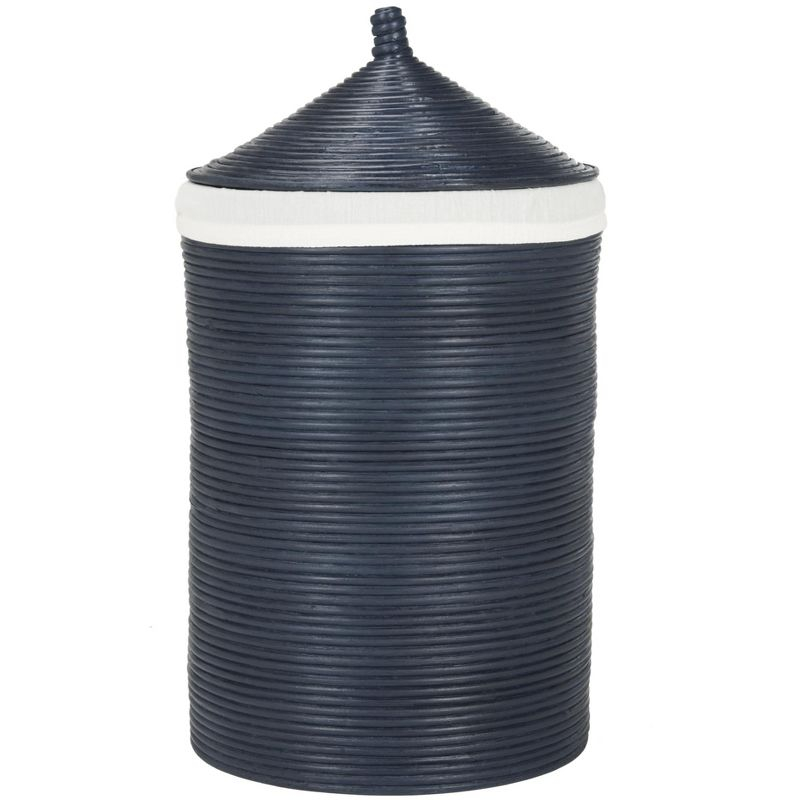 Wellington Laundry Basket - White/Navy - Safavieh