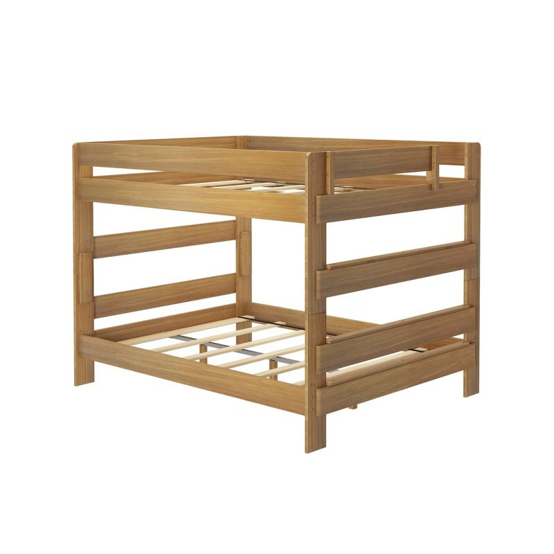 Max & Lily Farmhouse Queen over Queen Bunk Bed, Matte Pecan