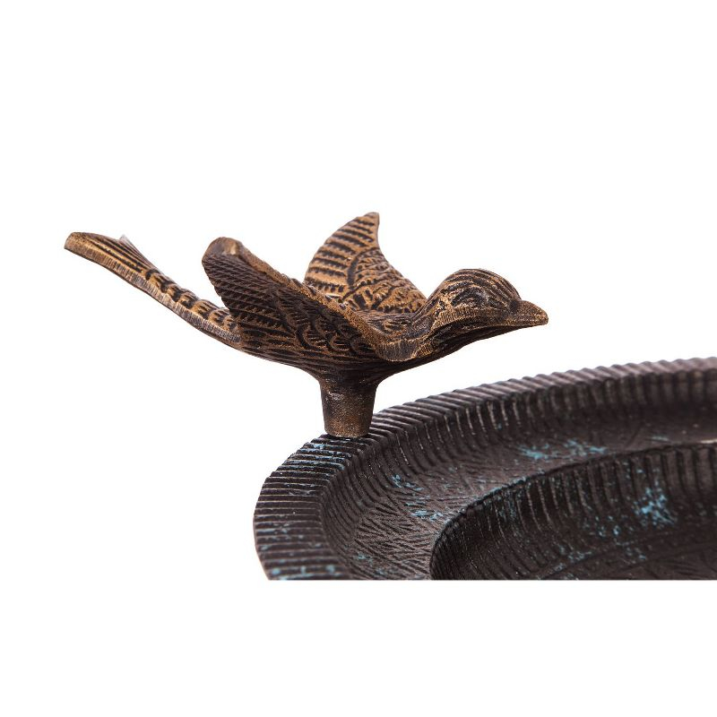 Evergreen Hummingbird Bird Baths for Outdoors Heavy Duty | Metal Bird Bath Bowl with Stand | Ground Standing Bird Bath and Feeder for Garden Yard Deck
