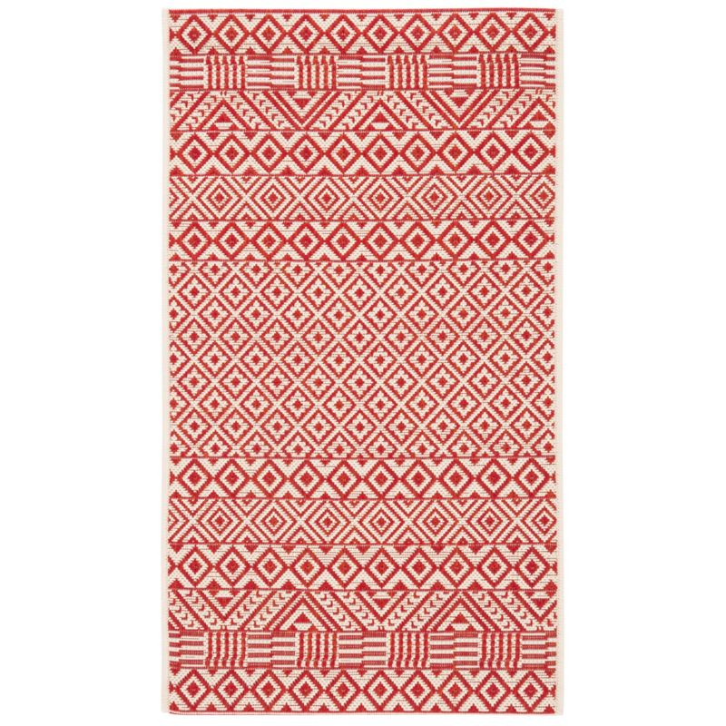 Courtyard CY6235 Power Loomed Indoor and Outdoor Accent Rug - Beige/Red - 2'x3'7" - Safavieh