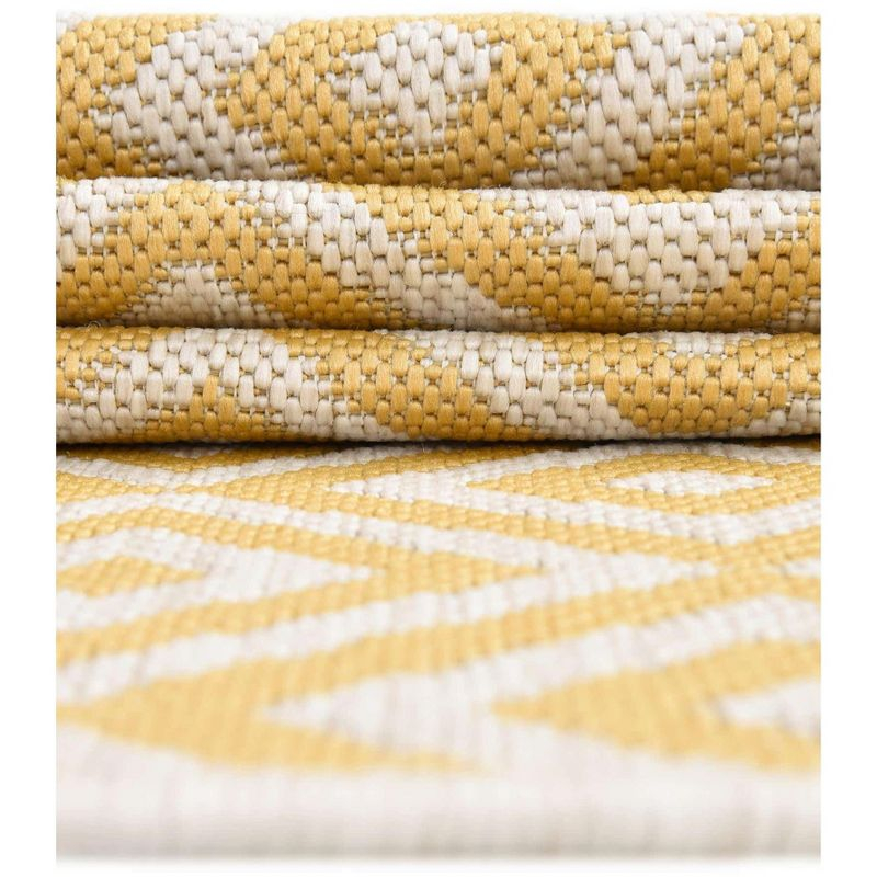 Jill Zarin 2' 0 x 6' 1 Runner Indoor/Outdoor Yellow Ivory Runner Rug