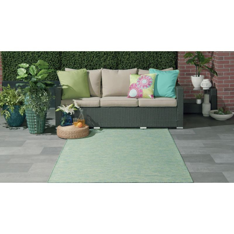 Nourison Positano POS01 Indoor/outdoor Area Rug - Aqua 6' x 9'
