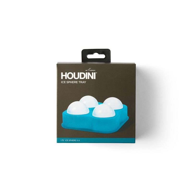 Houdini Ice Sphere Tray: Silicone Whiskey Ice Mold, Reusable  Dishwasher Safe, Turquoise Blue, 4 Cavities