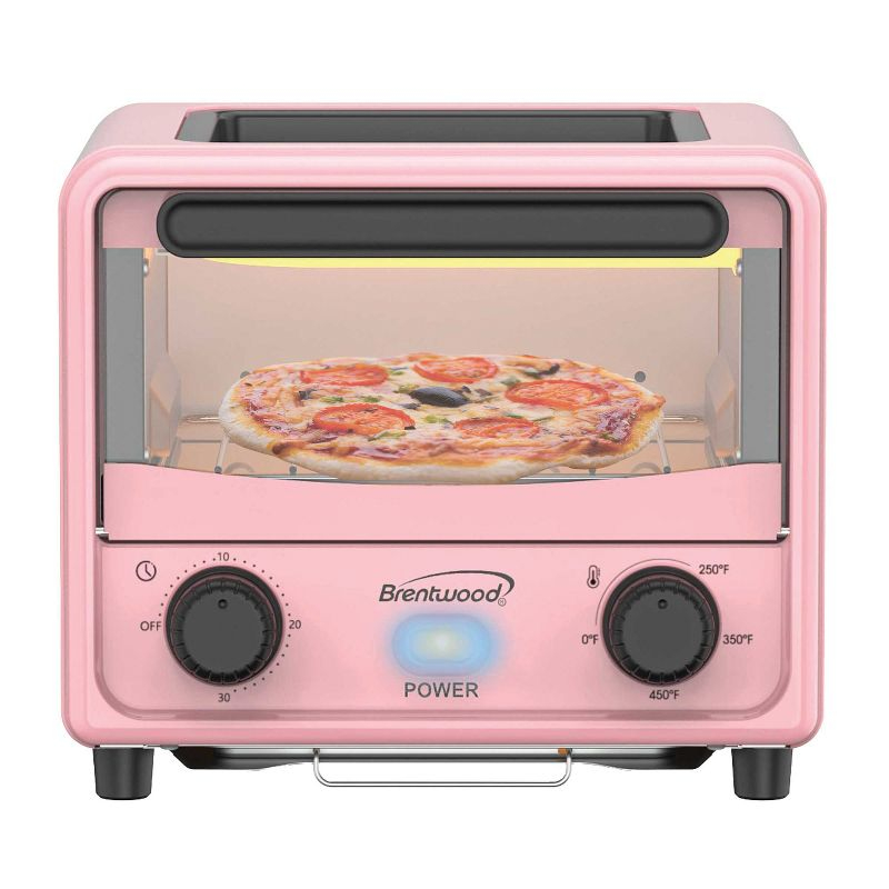 Brentwood 183-Cu. In. (3-L) 500-Watt Stainless Steel Mini Toaster Oven (Pink)