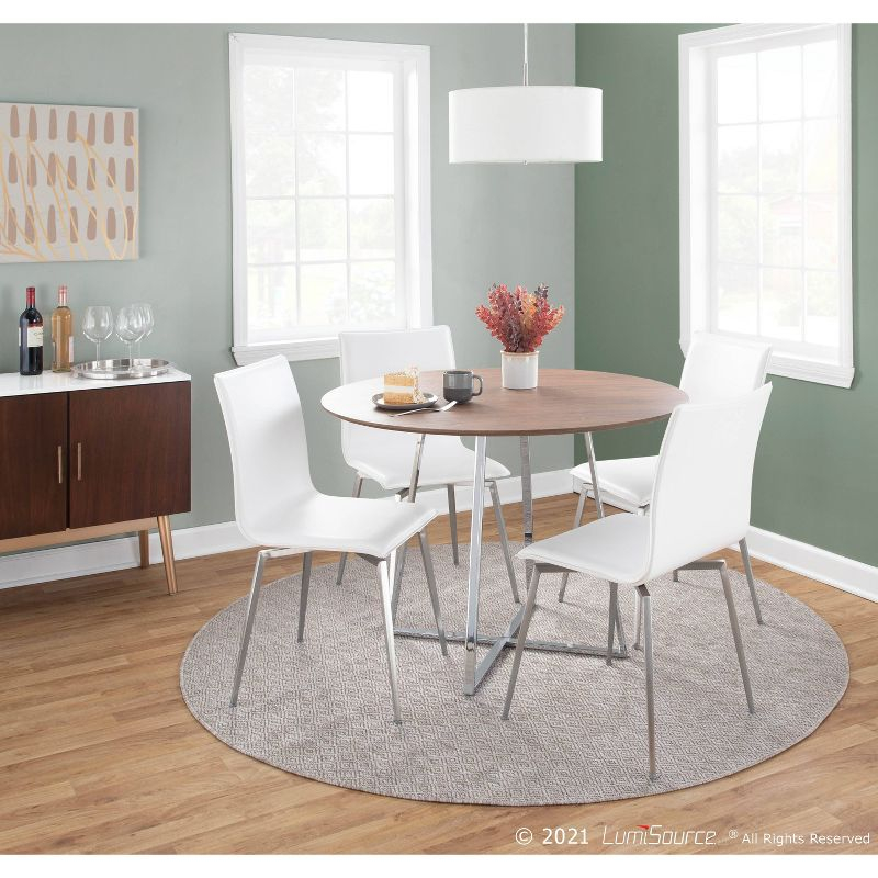 Set of 2 Mason Contemporary Dining Chairs: Swivel Base, Faux Leather, Floor Protectors - LumiSource