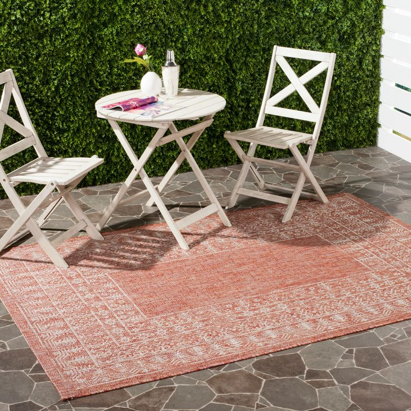 Courtyard CY8482 Power Loomed Indoor/Outdoor Area Rug - Red/Beige - 5'3"x7'7" - Safavieh.