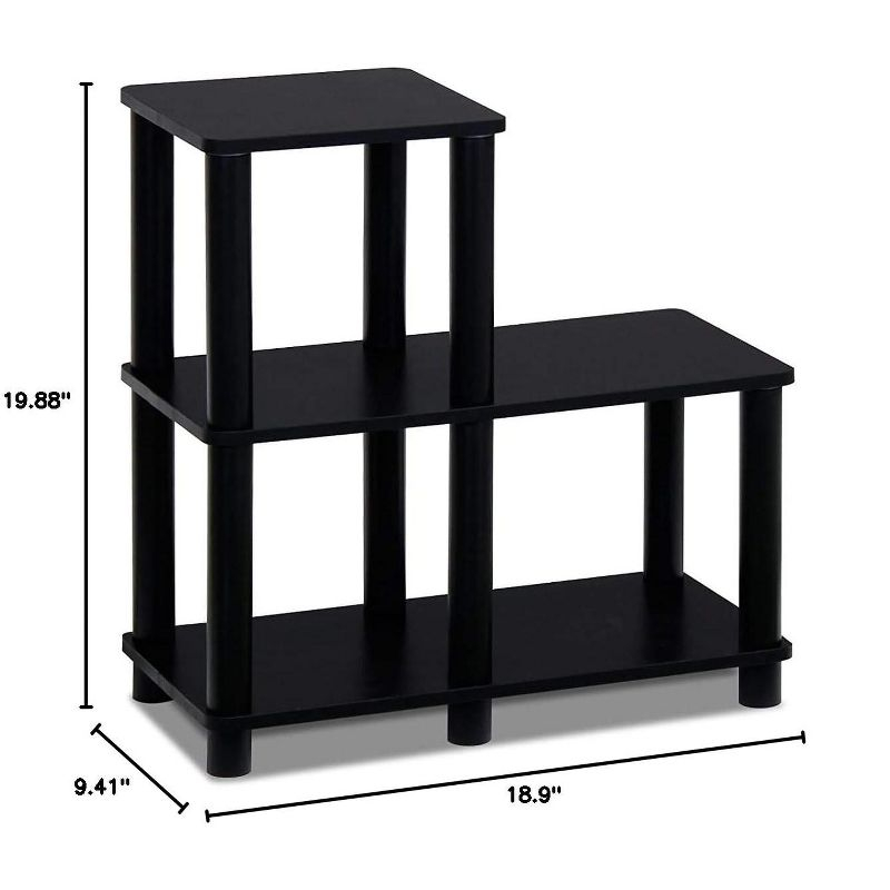 Furinno L-Shelf Open Decorative Bookshelf Multipurpose Bookcase,Espresso