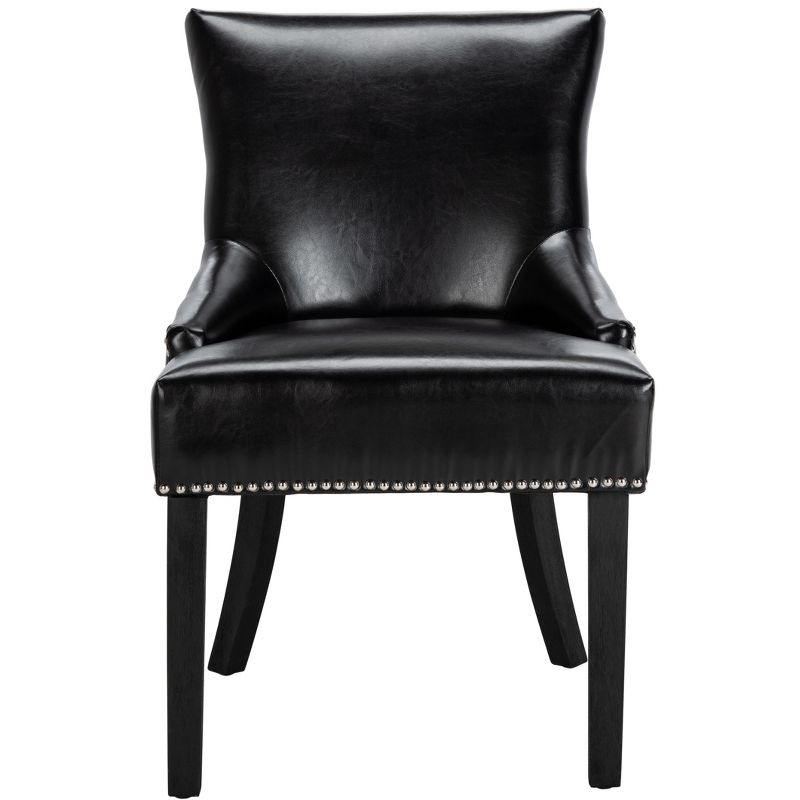 Lotus Kd 19" H Dining Chair With Nail Head Trim (Set of 2) - MCR4700 - Black - Safavieh Couture