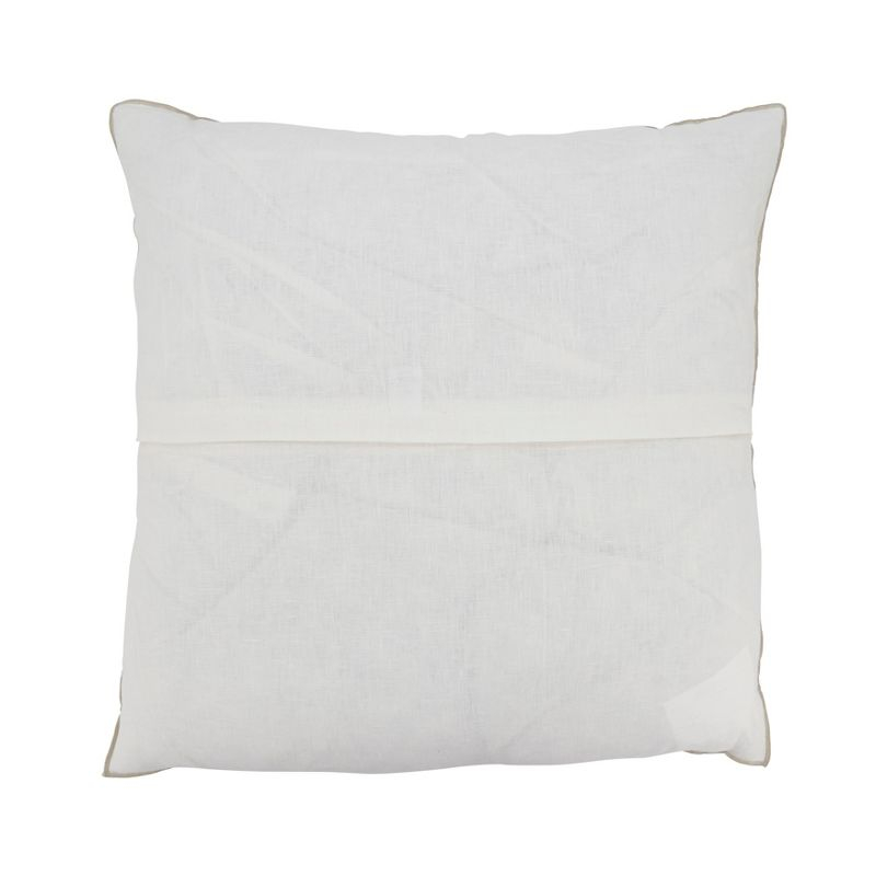 Saro Lifestyle Stonewashed Stitched Edge Throw Pillow Cover, Ivory , 20"x20"