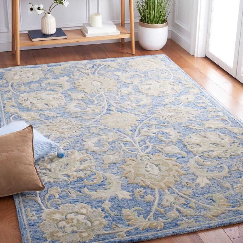 Glamour GLM624 Hand Tufted Indoor Area Rug - Blue/Beige - 4'x6' - Safavieh
