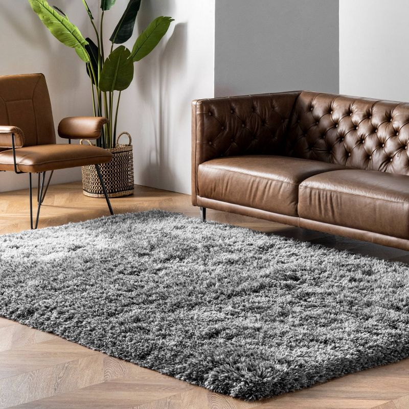 3'x5' Hand Tufted Kristan Shag Area Rug Gray - nuLOOM: Modern High Pile Rectangle, Indoor Polyester Rug