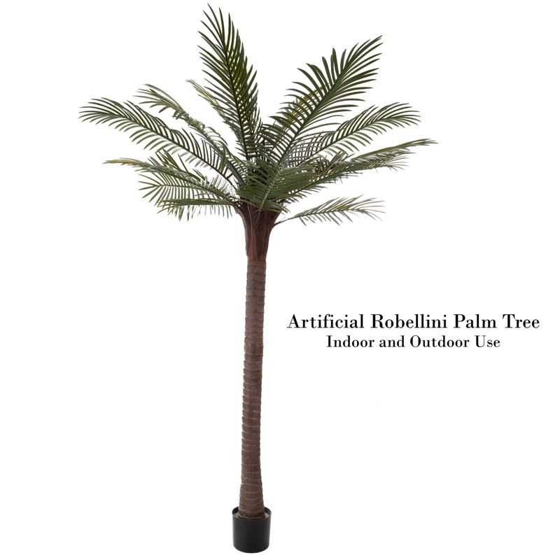 Robellini Palm Artificial Tree - 78-inch Potted Faux Plant for Office or Home Decor - Realistic Greenery for Indoor or Outdoor Use by Pure Garden