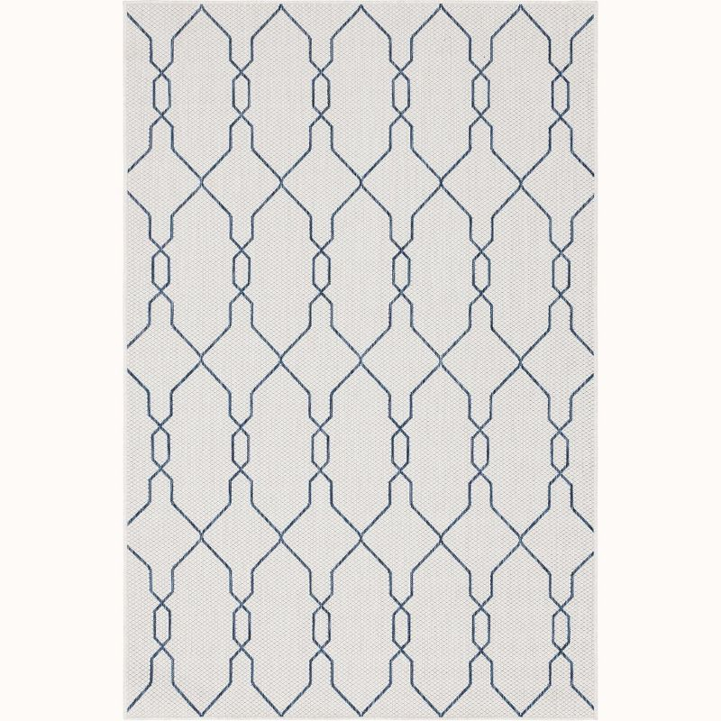 Unique Loom 5' 1 x 8' 0 Rectangle Indoor/Outdoor Trellis Ivory Area Rug
