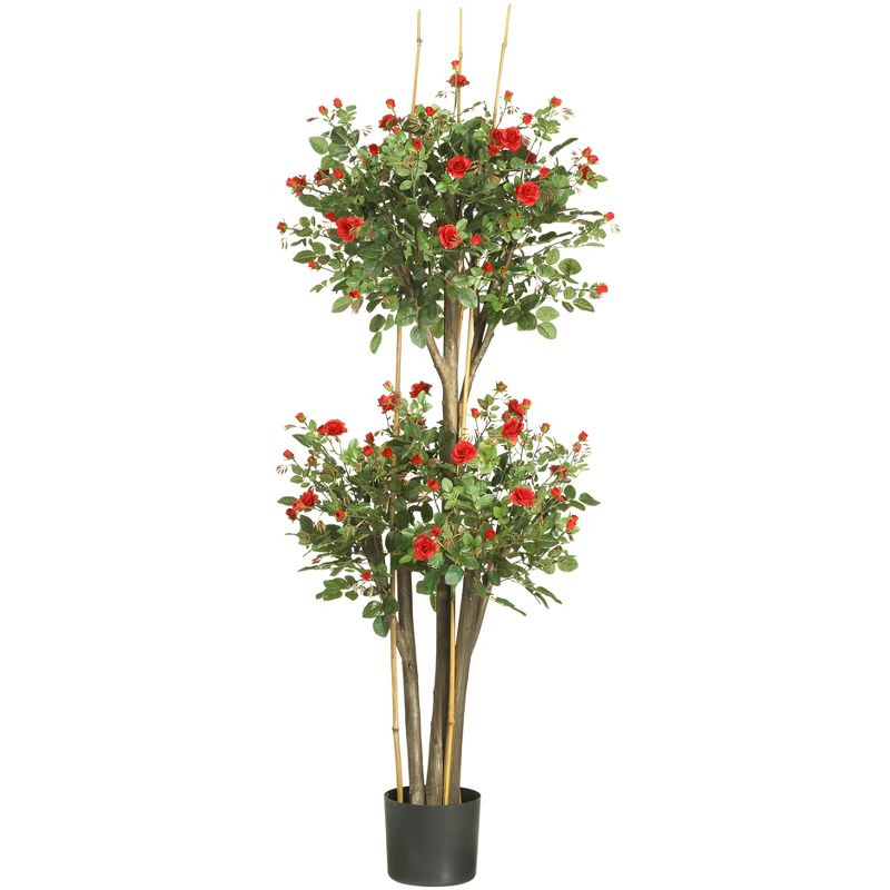 Nearly Natural 5-ft Mini Rose Silk Tree